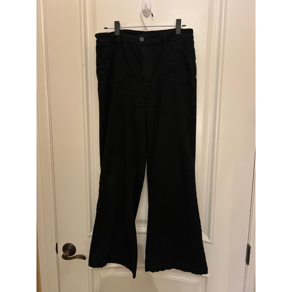 Women's PAIGE Black Shadow High Rise Laurel Canyon Bootcut Jeans Size 31 - Picture 9 of 11